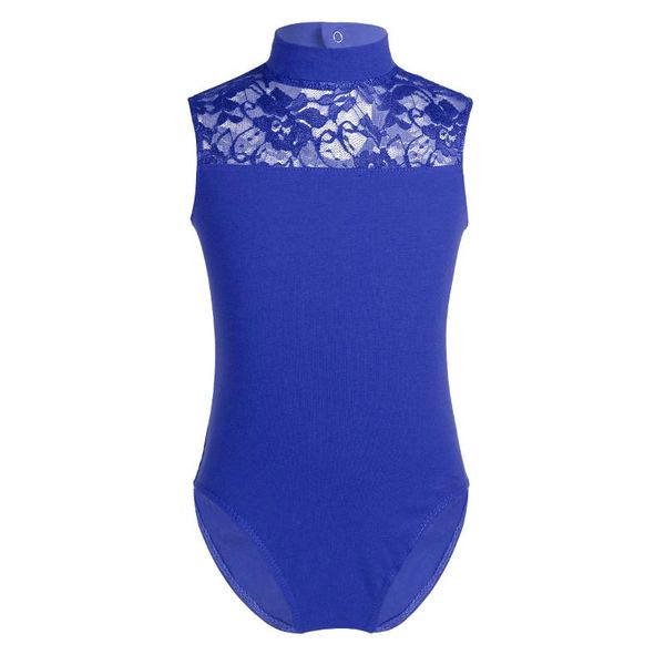 stage wear kids teens sleeveless lace splice professional ballet dance girls gymnastics leotard sports bodysuit for performance, Black;red